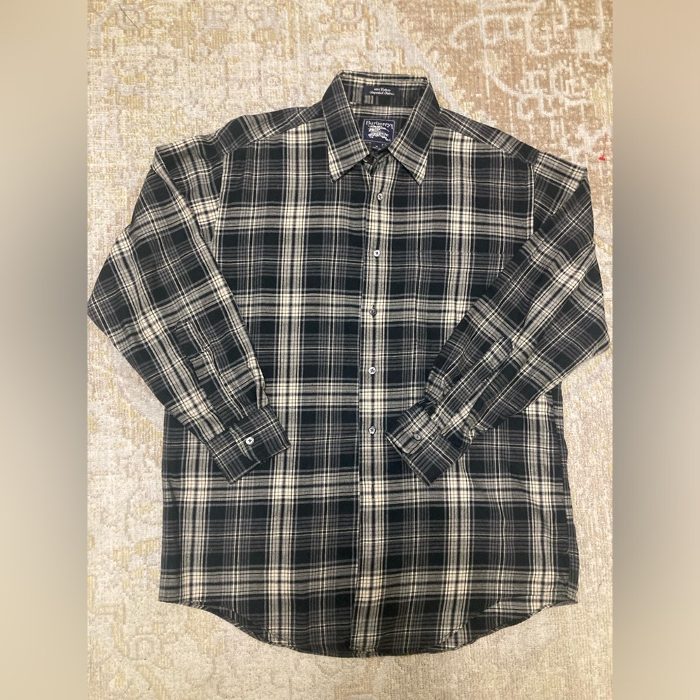 Burberry Vintage Check Flannel Button Down Size Medium
